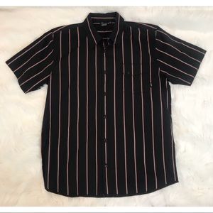 Vans Stripes and Skulls Casual Button Down Shirt